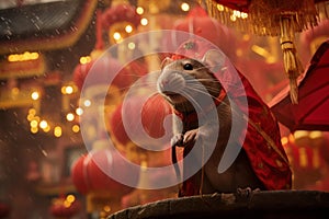 Cultural Traditional Chinese new year rat. Generate ai
