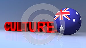 Culture with Australia flag on blue