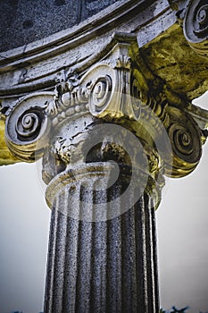 Culture, Greek-style columns, Corinthian capitals in a park