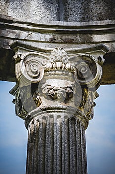 Culture, Greek-style columns, Corinthian capitals in a park