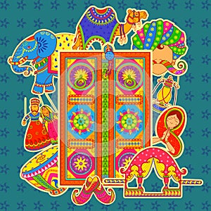 Culture of Rajasthan in Indian art style