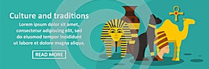 Culture and traditions egypt banner horizontal concept