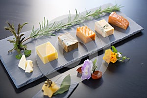 cultured butter sample selection on slate sampler