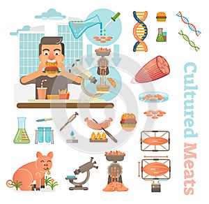 Cultured Meat Laboratory Objects Collection photo