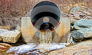 Culvert with water runoff