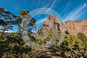 Cumbrecita mountains in Caldera de taburiente national park, La Palma, Canary islands, Spain.