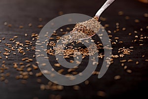 Cumin Seeds on black background