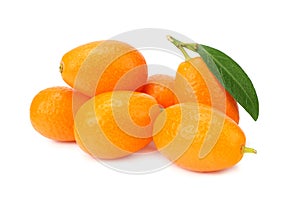 Cumquat or kumquat isolated on white background photo