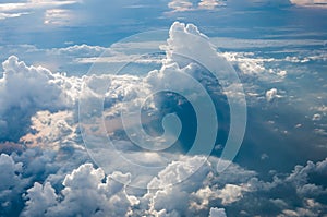 Cumulonimbus cloud bird eye view in the morning over the Andaman