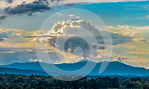 Cumulonimbus cloud brings heavy rain in tropical , Chiang mai Thailand