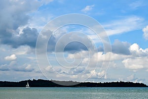 Cumulonimbus cloud form above tropical sea