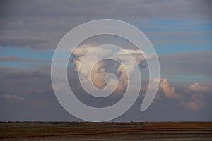 Cumulonimbus clouds and a beautiful sky.