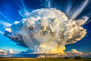 Cumulonimbus Cloudstorm Under Blue Sky