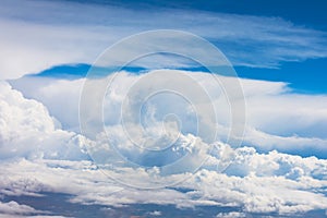 Cumulonimbus cloudscape anvil clouds aerial view