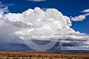 Cumulonimbus thunderstorm cloud with heavy rain