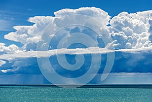 Cumulonimbus with torrential rain over the sea - Liguria Italy