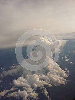 Cumulous Clouds like a ship on the ocean