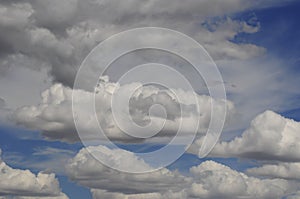 Cumulous cloudscape with remnants of a rainstorm