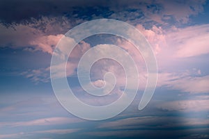 Cumulus, cirrus and lenticular clouds