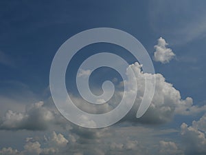 Cumulus cloud on beautiful blue sky in day light