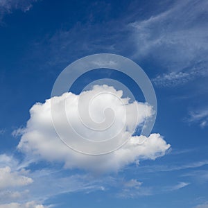 Cumulus cloud in blue sky.