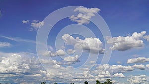 Cumulus cloud running in rainy season