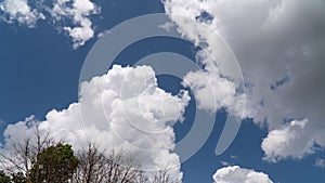 Cumulus cloud running in rainy season