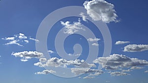 Cumulus clouds with blue sky. Beautiful cloudscape as nature background.