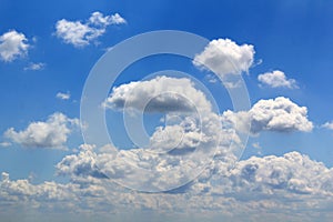 Cumulus clouds heralding good weather