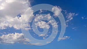 Cumulus clouds perfect white in blue sky