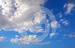 Cumulus clouds perfect white in blue sky