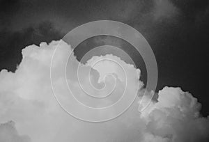 Cumulus clouds vintage black and white effects background wallpaper.