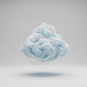 CumulusCloud Fluffy 3DRender PastelBlue IsolatedObject
