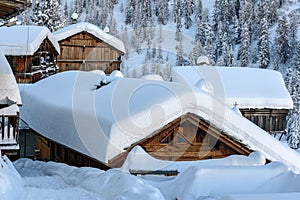 Cuneaz in winter, Ayas valley (north Italy) photo