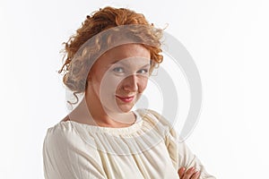 Cunning middle aged woman in studio