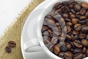 Cup of aromatic coffee