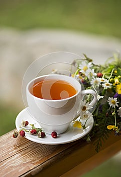 Cup of aromatic tea