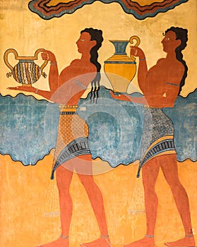 Cup Bearer Fresco Knossos Crete Greece