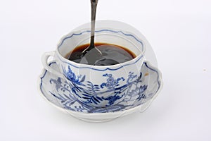 Cup with black coffe
