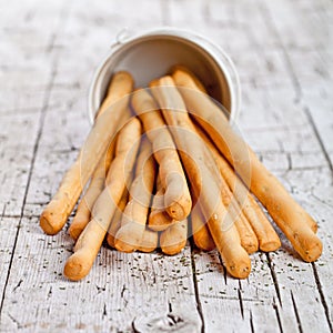 Cup with bread sticks grissini