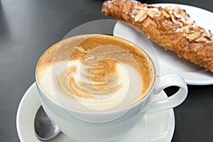 Cup of Caffe Latte Closeup photo