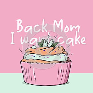 Cup cake illustration design