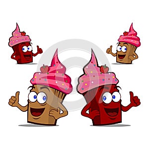 The cup cake illustration vector