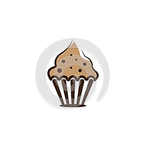 Cup cake logo vector icon