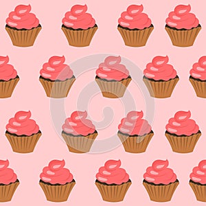 Cup cake pattern vector background photo