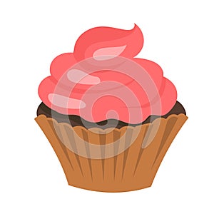 Cup cake pink vector illustration