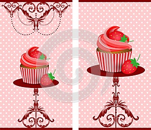 Cup cake strawberries