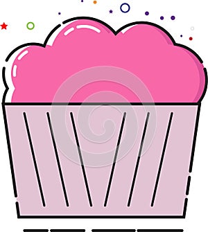 Cup cake vector design with mbe style
