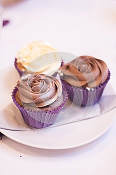 Cup cakes desserts in wedding party