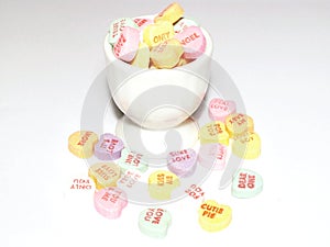 Cup of candy hearts